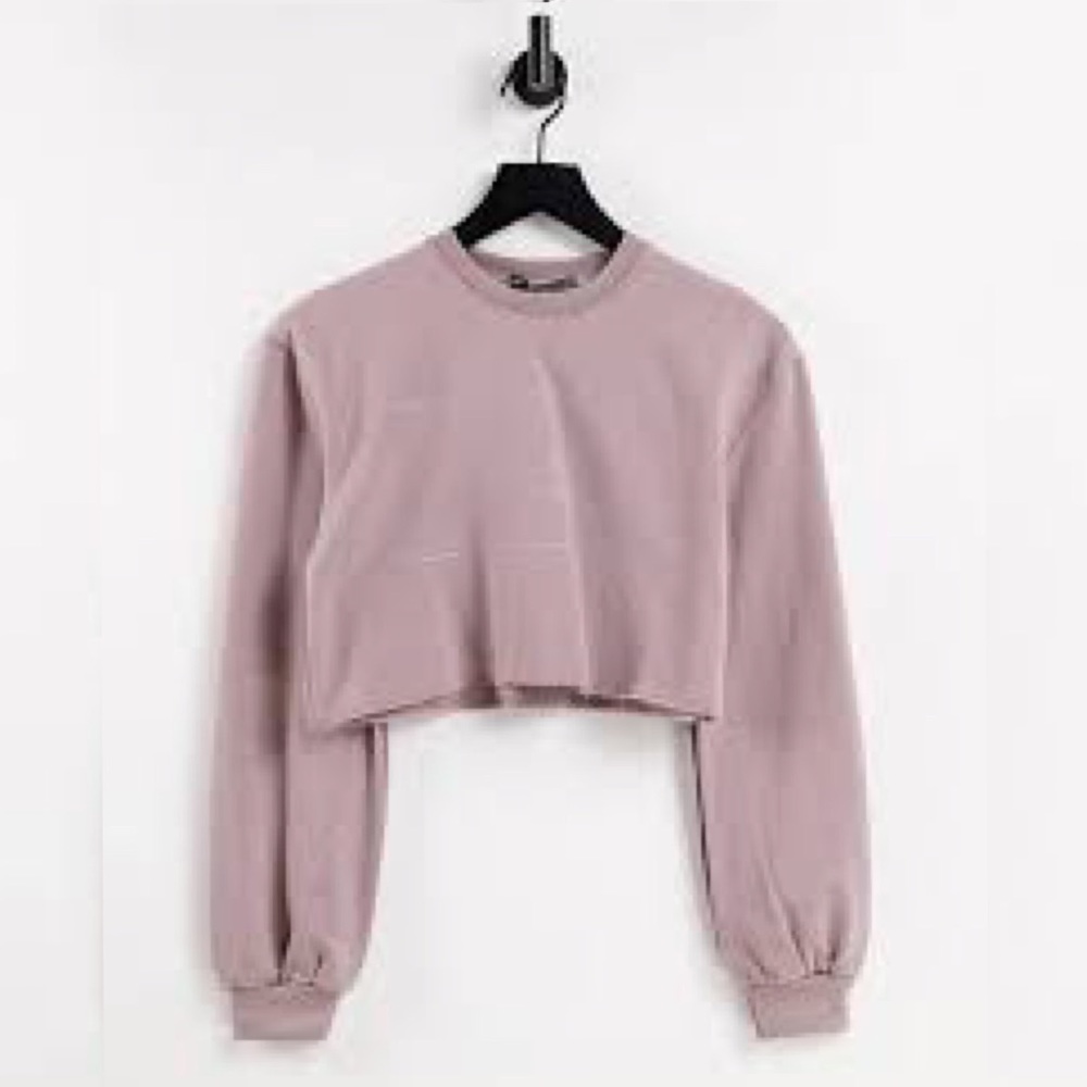 Threadbare Women's Graphic Cropped Sweatshirt In Taupe 6